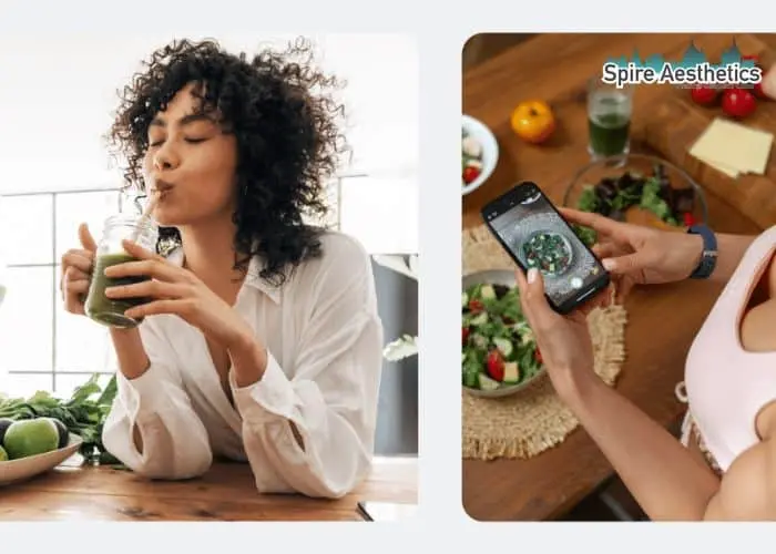 Image of woman looking into her diet and fat freezing Crewe to improve her health